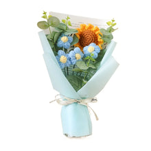Load image into Gallery viewer, Artificial Flower Crochet Bouquet Handmade Anniversary Sunflower Daisy Bouquet Mothers Day Birthday Gift Eternal Flower