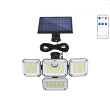 Load image into Gallery viewer, 4-Head Outdoor Solar Motion Sensor Light – 122 LED Floodlight, 3000 Lumens, 270° Wide-Angle IP65 Waterproof Security Lamp