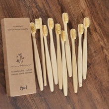 Load image into Gallery viewer, 10Pcs Colorful Toothbrush Natural Bamboo Tooth Brush Sets Soft Bristle Charcoal Teeth Eco Bamboo Toothbrushes Dental Oral Care