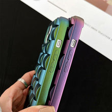 Load image into Gallery viewer, Modern Purple Green Phone Case For iPhone 13 14 Pro Max 11 12 Mini XS XR X 7 8 14 Plus Soft Shockproof Cover Bumper Cute 3D Design Soft Silicone Shockproof Raised Bumper Corner Case for iPhone