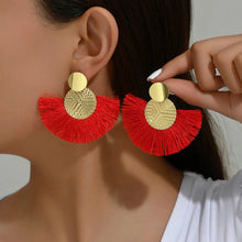 Load image into Gallery viewer, Bohemian Tassel Earrings β White Fringe Dangle Statement Jewelry for Women