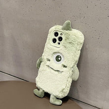 Load image into Gallery viewer, Fashion Winter Soft Fluffy Plush Cartoon Phone Case For iPhone 13 12 11 Pro Max X XR 7 8 Plus XS Max SE Cute Furry Cover Stylish Warm Soft Plush Back Cover