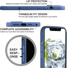 Load image into Gallery viewer, Square Silicone Case for IPhone 13 Pro Max 12 Mini Full Protector Silicone Ultra-Thin Shockproof Case Soft Scratch-Resistant Microfiber Lining Cover With Strap
