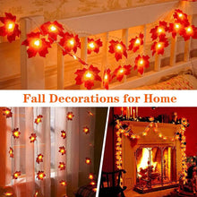 Load image into Gallery viewer, 10/20 LED Maple Leaf String Lights – Battery Powered Fairy Lights for Home & Outdoor Decor