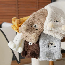 Load image into Gallery viewer, 2 Pairs Cute Socks Bear Women Coral Velvet Thick Plush Warm Socks Sleep Fluffy Socks Cute Cartoon Lovely Floor Fuzzy Sock Winter