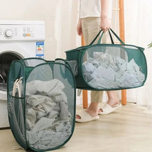 Load image into Gallery viewer, 1PC Horizontal Foldable Laundry Basket Mesh Cloth Breathable Laundry Hamper Home Accessories Large Capacity Storage Baskets