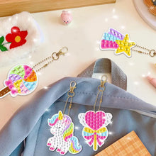 Load image into Gallery viewer, Children's Unicorn Diamond Painting Kit - DIY Keychain Sticker Art for Girls
