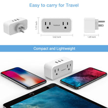 Load image into Gallery viewer, TESSAN Multi Outlet Splitter with 8 AC Outlets & 3 USB (1 USB C) Surge Protector Multi Outlet Extender for Home Office Dorm