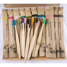 Load image into Gallery viewer, 30pcs ECO Friendly Toothbrush Bamboo Toothbrushes Resuable Portable Adult Wooden Soft Tooth Brush For Home Travel Hotel