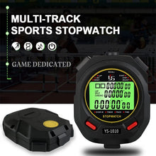 Load image into Gallery viewer, Digital Sports Stopwatch Timer 10/30/60/100 Tracks Luminous Stopwatch Professional Chronograph Counter Outdoor Training Timer