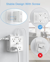 Load image into Gallery viewer, TESSAN Multi Outlet Splitter with 8 AC Outlets & 3 USB (1 USB C) Surge Protector Multi Outlet Extender for Home Office Dorm