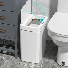 Load image into Gallery viewer, Smart Bathroom Trash Can Automatic Bagging Electronic Trash Can White Touchless Narrow Smart Sensor Garbage Bin Smart Home 15L