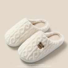 Load image into Gallery viewer, Winter Fluffy Shoes Women Cotton Slippers Cartoon Bear Thick Sole Warm Slides Men Female Couple House Indoor Plush Flat Shoes