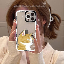 Load image into Gallery viewer, Cute Cat Phone Case for iPhone 11 12 13 Mini Pro Max 14 Pro Max Case shell Blank Printable Phone Case for Soft Rubber Cool Polish Phone Case