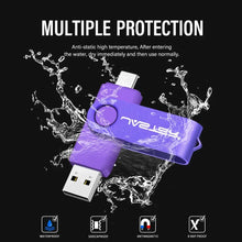 Load image into Gallery viewer, TYPE-C USB Flash Drive 128GB Real Capacity Pen Drive 64GB Free Key Chain Memory Stick Creative Business Gift Red U Disk Blue 32G