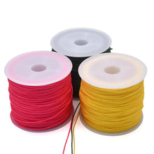 Load image into Gallery viewer, 50 Yards 0.8mm Braided Nylon Cord – Durable Satin String for Jewelry Making, Beading, Macrame, Chinese Knot & DIY Crafts