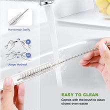 Load image into Gallery viewer, 6Pcs 31cm Vacuum Cup Straws with Cleaning Brush for Stanley 40oz Adventure Quencher Insulated Cup Travel Tumbler Reusable Straw