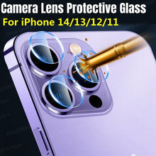 Load image into Gallery viewer, 5PCS Lens Glass For iPhone 14 Pro Max Camera Lens Screen Protector on for iPhone 14 Plus 13 12 11 Pro Max 14pro max Glass Film Separate Metal Ring Tempered Glass Camera Case
