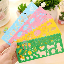 Load image into Gallery viewer, 4PCS Kids Drawing Toys Painting Template Board Plastic Ruler Art Craft Juguetes Learning Draw Educational Toys For Children Gift