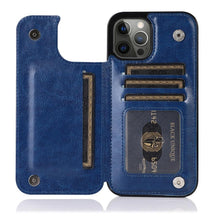 Load image into Gallery viewer, Wallet Stand Cover Flip Leather Case For iPhone 14 Pro Max 13 Pro Max 12 Pro Max 11 Pro Max Soft PU Leather Card Case With Kickstand Slim Double Magnetic Clasp Protective Cover