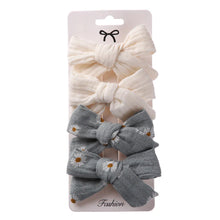 Load image into Gallery viewer, 4Pcs Baby Bows Hair Clips Cotton Linen Hairpins for Girls