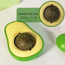 Load image into Gallery viewer, Avocado Wall Ball Cat Toys Edible Licking Balls Snack Healthy Rotatable Treats Toys Kitten Supplies Teeth Cleaning Totaling Catnip Wall Ball Toys