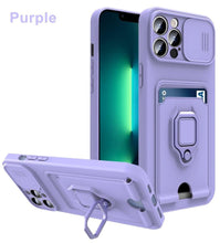 Load image into Gallery viewer, Lightweight Heavy Duty Protective Case With Rotatable Kickstand Ring For iPhone 13 14 Case Magnetic Ring Holder Cover for iPhone 12 11 14 Pro Wallet Card Armor iphone Case