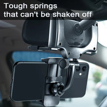 Load image into Gallery viewer, SEAMETAL Rearview Mirror Phone Holder for Car Free Rotation Adjustment Phone Mount Stable Gripper Smartphone Navigation Bracket