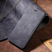 Load image into Gallery viewer, Wallet Skin Friendly Magnetic Flip With Card Slot Leather Case For iPhone 14 Pro Max 13 12 11 SE X XR XS Max Popular PU Leather Impact Resistant Built-In Magnet Card Holder Pockets Stand Function
