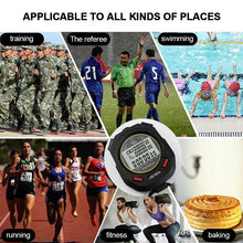 Load image into Gallery viewer, Digital Sports Stopwatch Timer 10/30/60/100 Tracks Luminous Stopwatch Professional Chronograph Counter Outdoor Training Timer