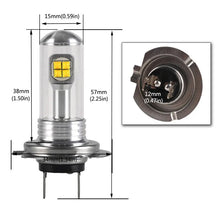 Load image into Gallery viewer, 2Pcs H7 Led Bulb Fog Lights 3000LM 6000K White 12V White DRL Daytime Running Car Lamp Auto Light Car Accessories Fog Lamp