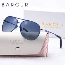 Load image into Gallery viewer, BARCUR Women’s Pink Metal Comfortable Fashionable Frame Polarized Sunglasses – Lightweight UV400 Blue Gradient Mirror Lenses Oval Fashion Shades for Summer Travel Beach Summer Outfits & Stylish Apparel Accessories