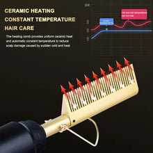 Load image into Gallery viewer, 2 in 1 Hair Straightener Curler Wet Dry Electric Hot Heating Comb Hair Flat Iron Straightening Styling Tool Home Appliances