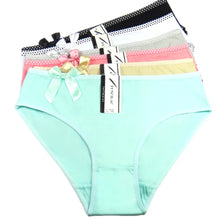 Load image into Gallery viewer, Women's Briefs Appare Mid Waist Cozy Solid Bow Women Cotton Panties Underwear for Women Plus Size 2xl 3xl 4xl 6 pcs/lot