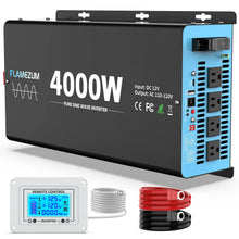 Load image into Gallery viewer, 2500W/3000W/4000W Power Inverter Pure Sine Wave DC 12V To AC 110V 120V with Remote Control and USB LCD Display For Vehicles RV