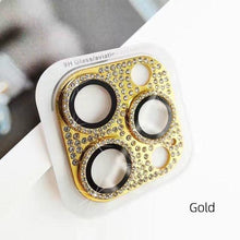 Load image into Gallery viewer, Camera Protector For iPhone 14Pro 14 13 12 Pro 11 Max Bling Glitter Diamond Metal Lens Glass Film 13Pro 14Plus 14 14ProMax Ring Shiny Diamond Metal Cover Glass Lens Protector Accessories