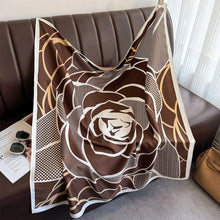 Load image into Gallery viewer, 90x90cm Square Silk-Feel Scarf – Luxury Women’s Shawl & Head Wrap