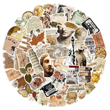 Load image into Gallery viewer, 10/25/50pcs Retro Vintage Art Stickers Aesthetic Decals for Laptop Pad Phone Fridge Travel Luggage Water Bottle Scrapbook Car