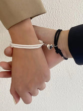 Load image into Gallery viewer, 2 Pice Color Black White Hand Rope Love Magnetic Couple Good Friend Good Brother Party Student Travel Fashion Elegant Silver Mul