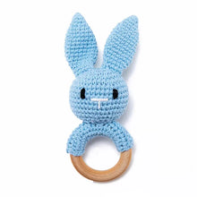 Load image into Gallery viewer, Baby Crochet Rattle Wooden Teether Toy BPA Free