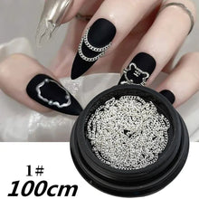Load image into Gallery viewer, 100/50cm Luxury Crystal Chain Nail Charms - 1.5/2mm Clear & AB Diamond Nail Art Decoration