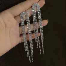 Load image into Gallery viewer, 2024 Stars Tassel Earrings – Korean Rhinestone Drop Earrings for Women