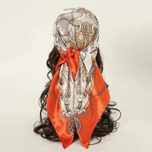 Load image into Gallery viewer, Satin Square Scarf β Elegant 2025 Print Hijab, Shawl & Hair Wrap