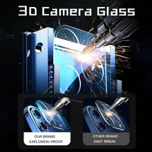 Load image into Gallery viewer, 3D HD Back Camera Lens For iPhone 14 Pro Max Plus 13 12 11 Mini Protective Glass Screen Protector On IPhone 14Pro 13Pro 9H Tempered Glass Not Affect Night Shot Camera Lens Protector For iPhone