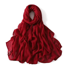 Load image into Gallery viewer, Women’s Large Cotton Rayon Hijab Scarf – 180x95cm Plain Wrap & Shawl