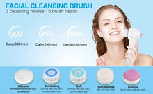 Load image into Gallery viewer, 5 in 1 Electric Facial Cleansing Brush Blackhead Remover Pore Vacuum Cleaner Deep Cleaning Face Care Black Head Removal Machine