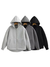 Load image into Gallery viewer, Autumn Women’s Hooded Jacket – Long Sleeve Zipper Coat