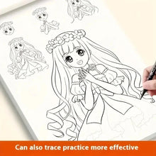 Load image into Gallery viewer, Anime Character Line Art Drawing Book - 48 Pages for Tracing & Painting Practice