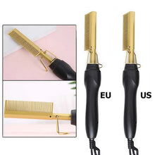 Load image into Gallery viewer, 2 in 1 Hair Straightener Curler Wet Dry Electric Hot Heating Comb Hair Flat Iron Straightening Styling Tool Home Appliances