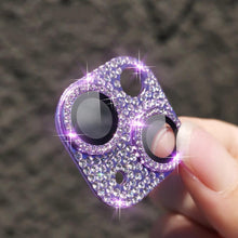 Load image into Gallery viewer, Camera Protector For iPhone 14Pro 14 13 12 Pro 11 Max Bling Glitter Diamond Metal Lens Glass Film 13Pro 14Plus 14 14ProMax Ring Shiny Diamond Metal Cover Glass Lens Protector Accessories